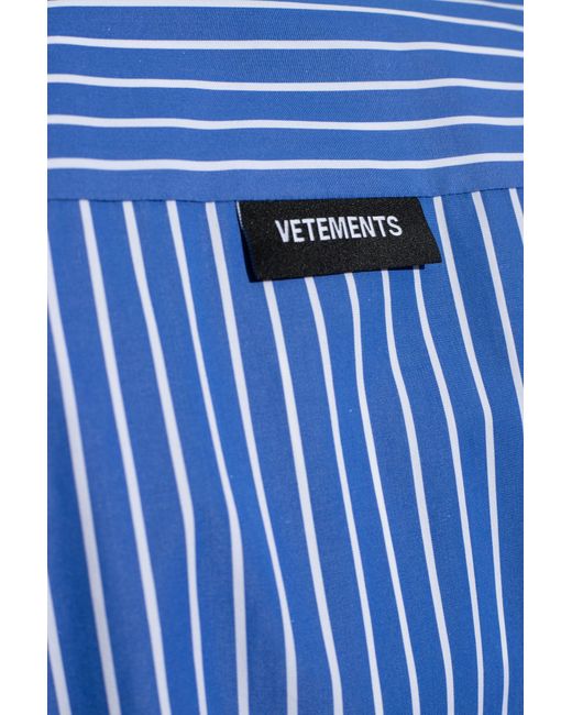 Vetements Blue Striped Shirt, for men