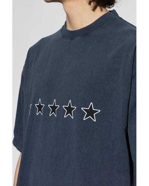 Balenciaga Blue T-Shirt With Print for men