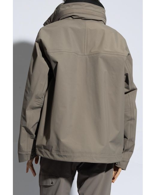 Stone Island Brown Hooded Rain Jacket, for men