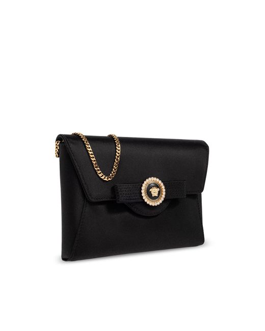 Versace Black Clutch With Appliqué