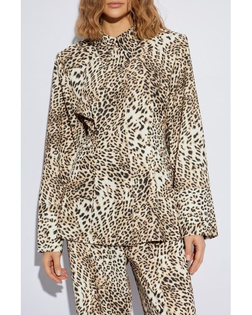 Gestuz White Shirt With Animal Print