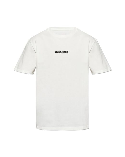 Jil Sander White T-Shirt With Logo for men