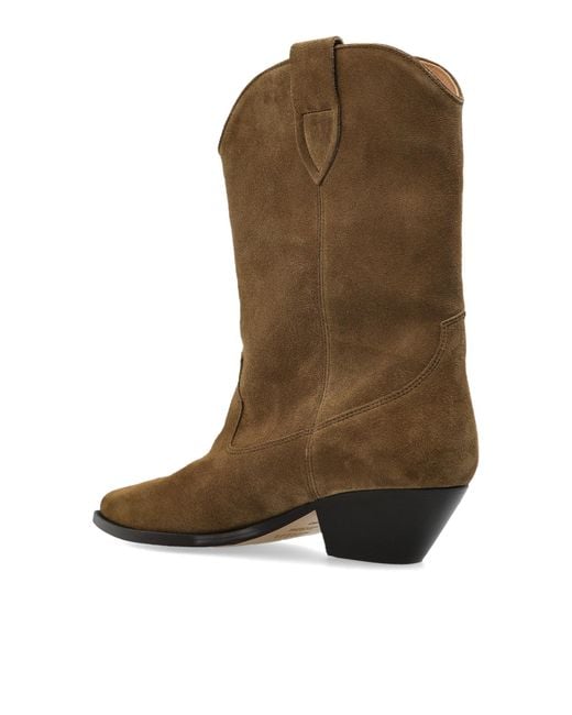 Isabel Marant Brown Suede Cowboy Boots 'Duerto'