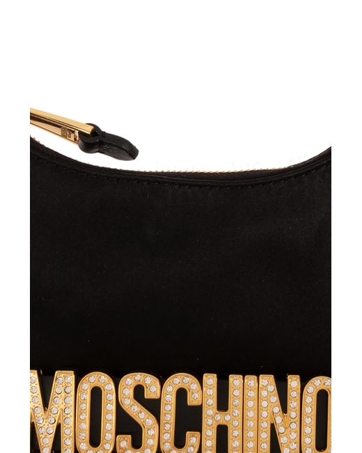 Moschino Black Satin Handbag,