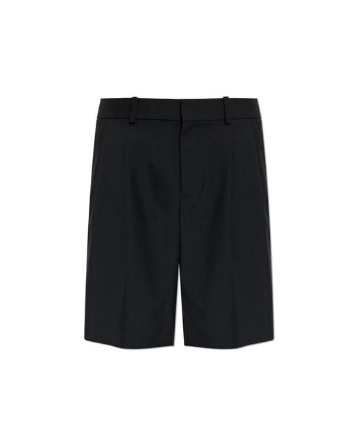 Balmain Black Wool Shorts for men