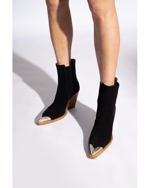 Paris Texas Black 'dallas' Heeled Ankle Boots,