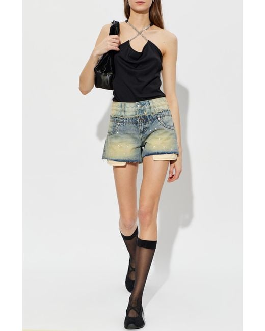 M I S B H V Black Spaghetti Strap Top