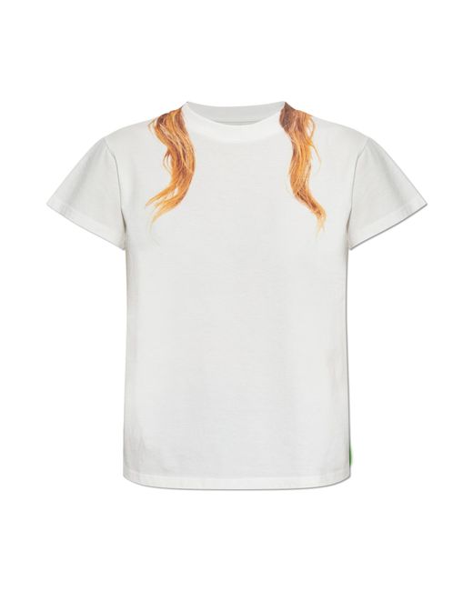 MM6 by Maison Margiela White T-Shirt With Print