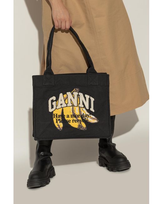 Ganni Black Shopper-Type Bag