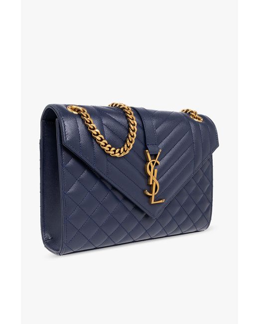 Saint Laurent 'envelope Medium' Shoulder Bag in Blue