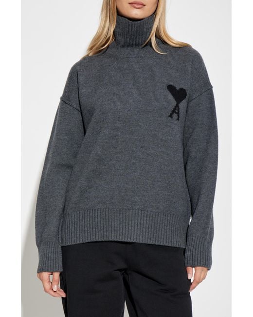 AMI Gray Wool Turtleneck
