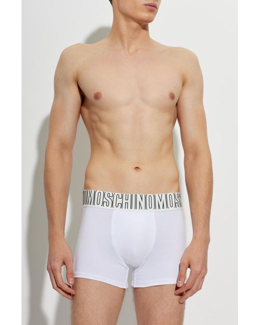 Moschino White Logo Boxers for men