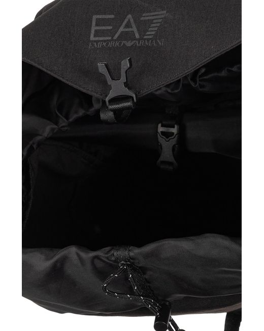 EA7 Black Backpack With Logo