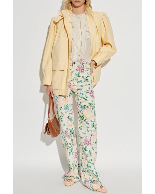 Chloé Natural Oversize Jacket With A Stand-Up Collar