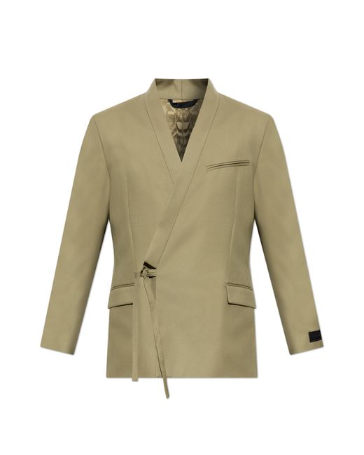 KENZO Green Wool Blazer With Single Vent for men