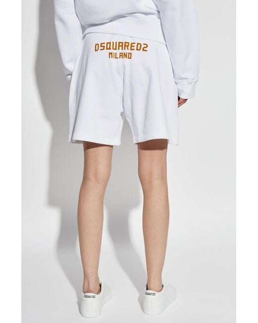 DSquared² White Logo Shorts