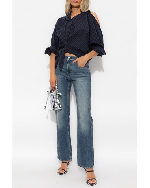 Alexander Wang Blue Checked Pattern Shirt,