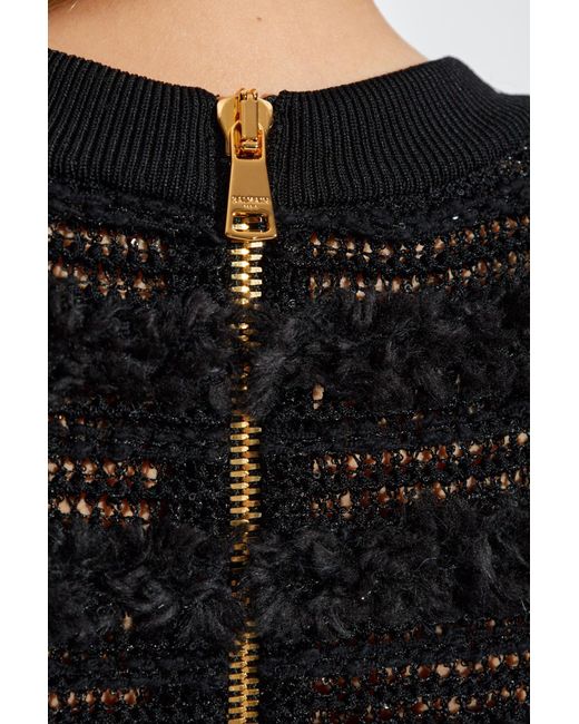Balmain Black Dress With Shimmering Sequins