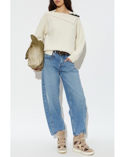 Isabel Marant White Wool Sweater "Thais"