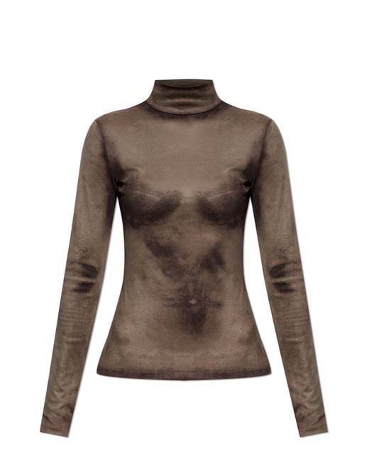 Acne Brown Top With A Velvety Finish
