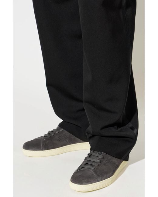 Tom Ford Black Suede Sports Shoes for men