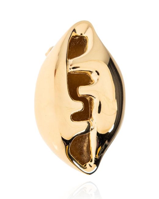 Fendi Natural Brass Shell-Shaped Earrings