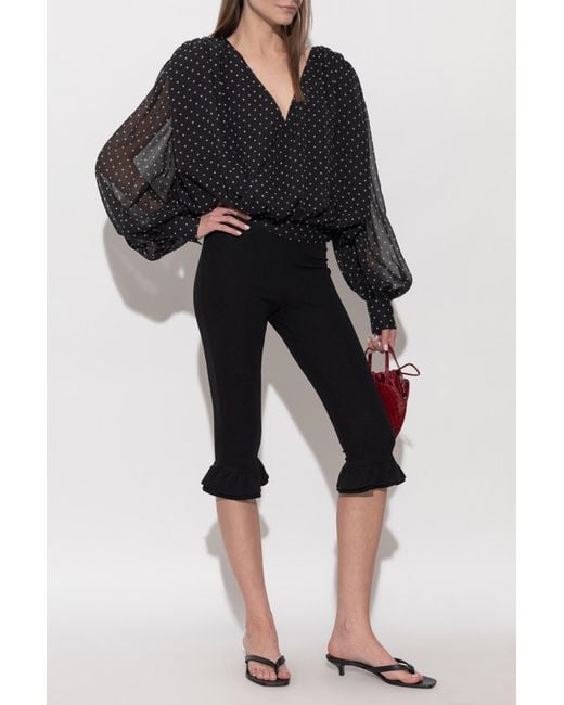 ROTATE BIRGER CHRISTENSEN Black V-Neck Top