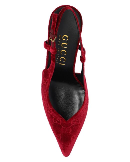 Gucci Velvet Pumps in Red Lyst UK