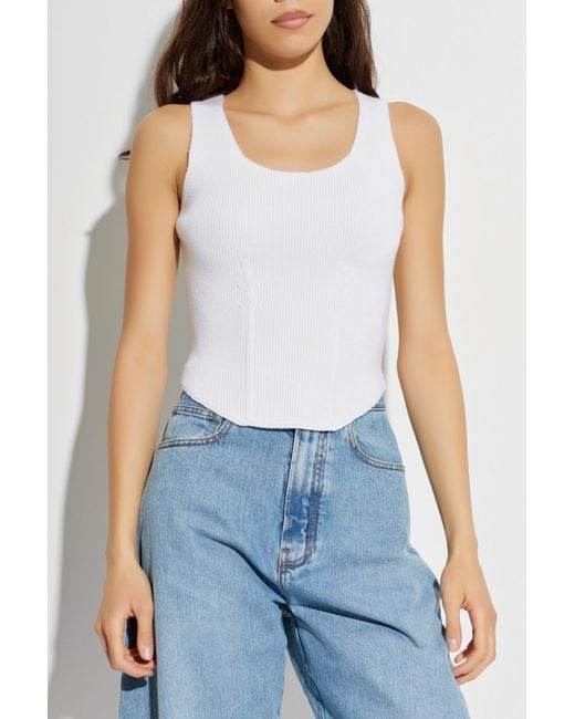 Alaïa White Sleeveless Top