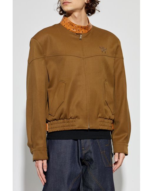 MCM Brown Wool Jacket With Logo for men