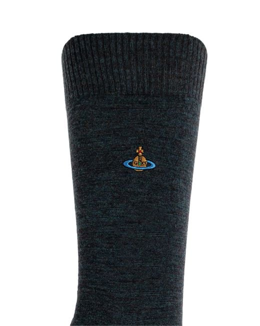 Vivienne Westwood Black Socks With Logo for men