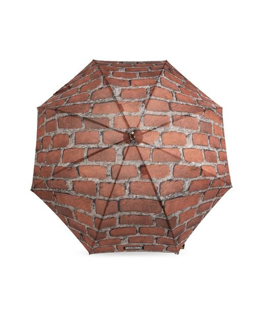 Moschino Brown Parasol With Print