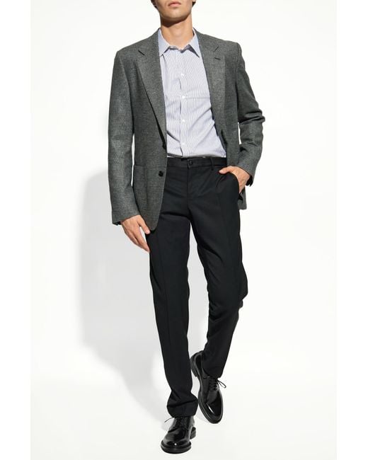 Dolce & Gabbana Gray Wool Blazer for men
