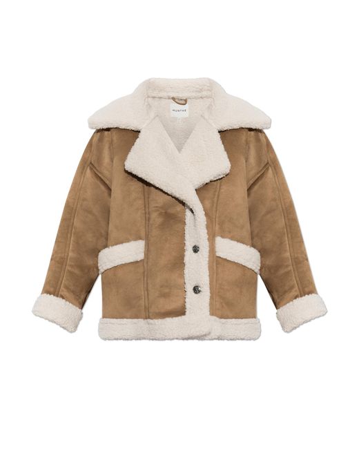 Munthe Black Short Shearling Coat 'Valter'