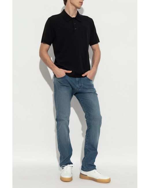 Burberry Black Wool Polo for men