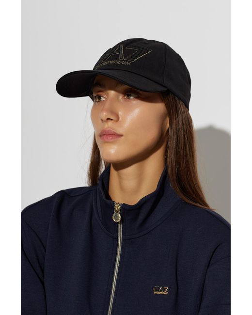 EA7 Black Cap With Logo