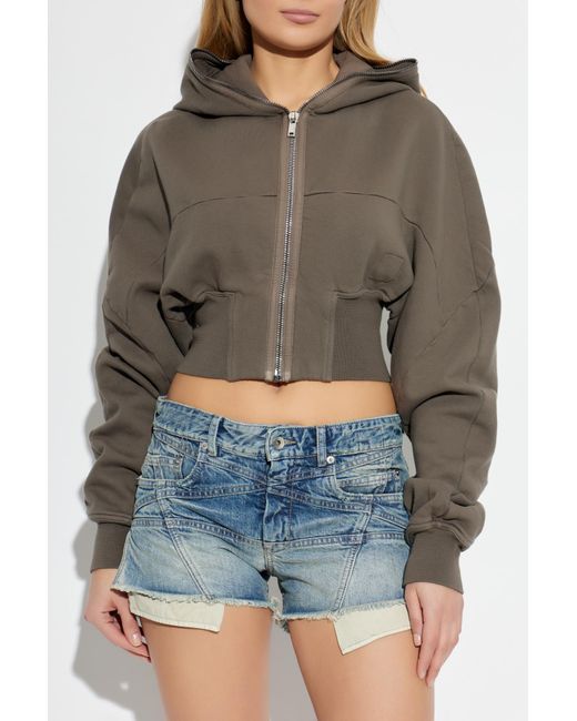 Rick Owens Brown Short Hoodie