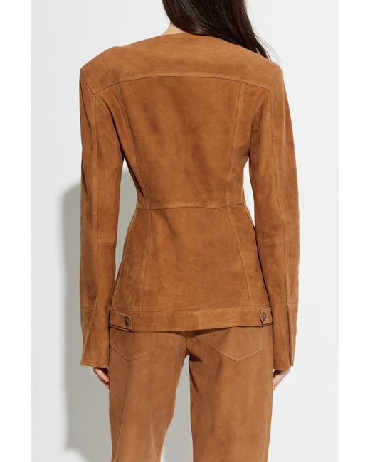 Haikure Brown Suede Jacket "Temple"