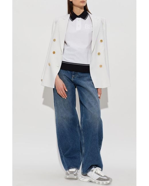 Dolce & Gabbana White Polo With Logo