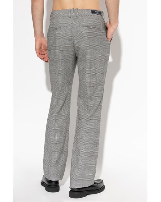 Balmain Gray Wool Trousers With Houndstooth Pattern for men