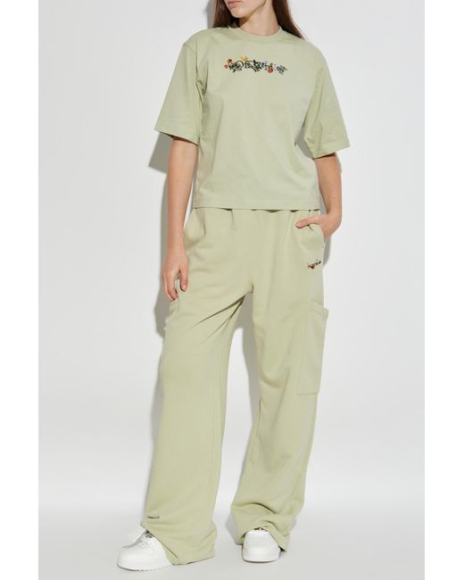 Off-White c/o Virgil Abloh Green T-Shirt With Logo