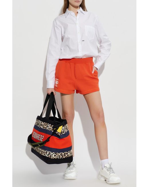 DSquared² Red Logo Shorts