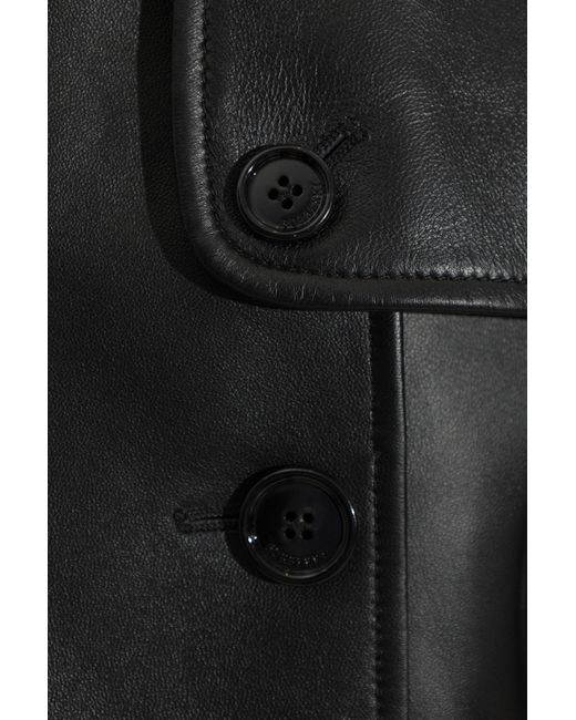Burberry Black Leather Jacket 'Mayfair'