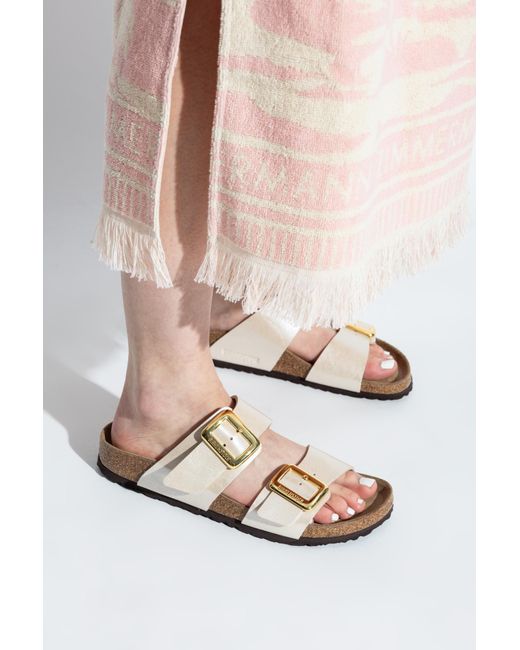 Birkenstock White Slippers Sydney Cushion Buckle
