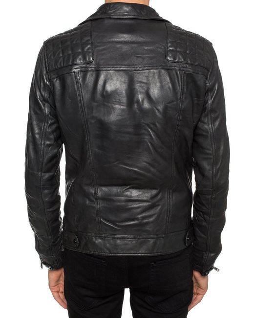 AllSaints Black ‘Conroy’ Leather Jacket for men