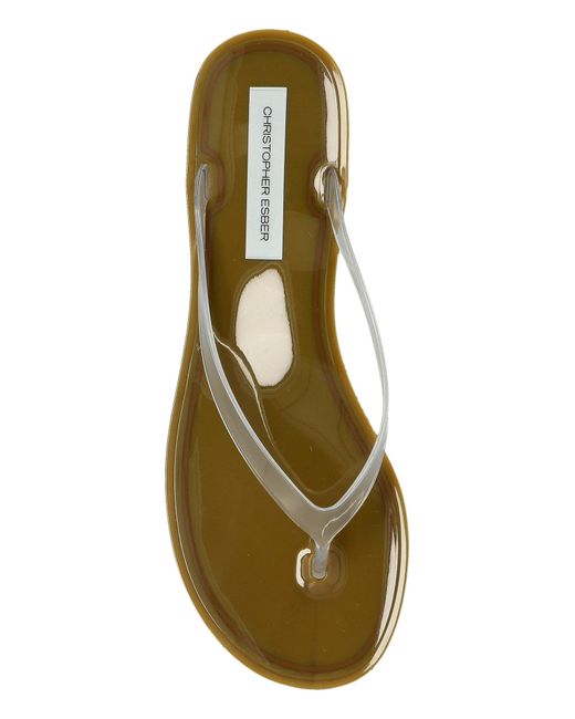 Christopher Esber Green Rubber Flip-Flops 'Jo'
