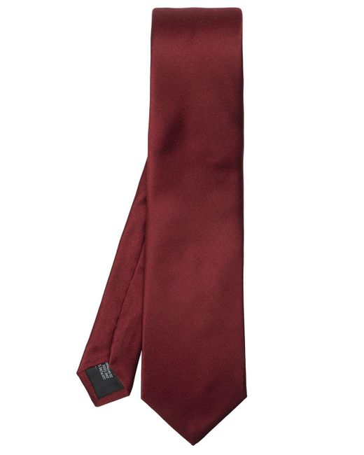 Lanvin Red Silk Tie With Logo for men