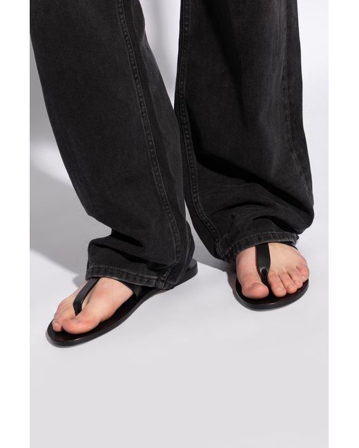 Saint Laurent Black Leather Sandals for men