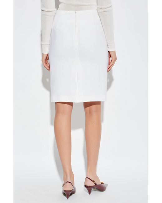 Versace White Skirt With Single Slit