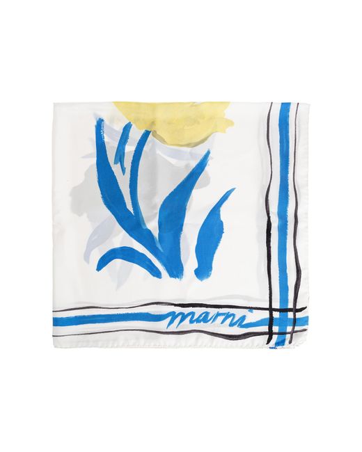 Marni Blue Silk Scarf